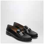 Ferragamo Dark Brown Moccasin new Vara chain