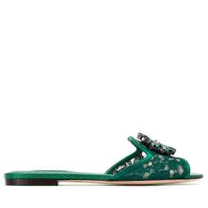 Dolce & Gabbana Slippers in lace with crystals