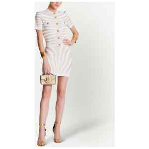 Balmain Zebra knit short skirt