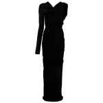 Saint Laurent semi-sheer one-sleeve long dress