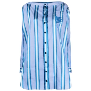 Etro Vertical-stripe long-sleeve shirt dress