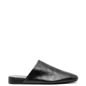 Balenciaga debossed-logo leather mules