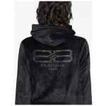 Balenciaga Crystal embellished velvet zip-up hoodie