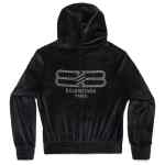 Balenciaga Crystal embellished velvet zip-up hoodie