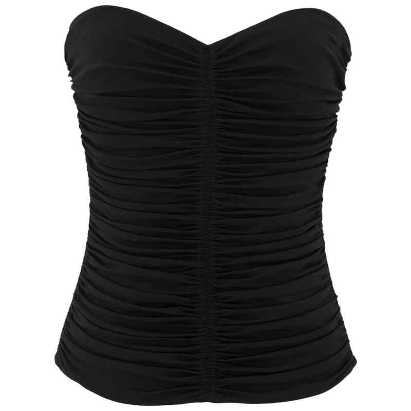 Saint Laurent ruched strapless top, theFeinheit