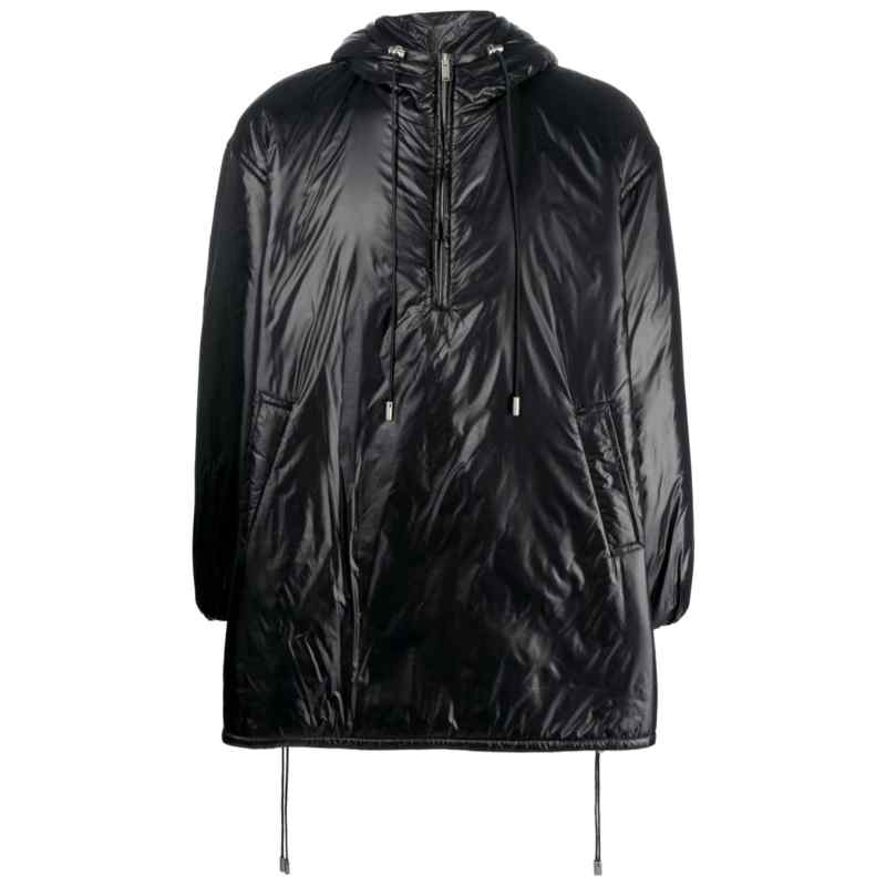 Saint Laurent Cassandre logo-embossed hooded raincoat, theFeinheit