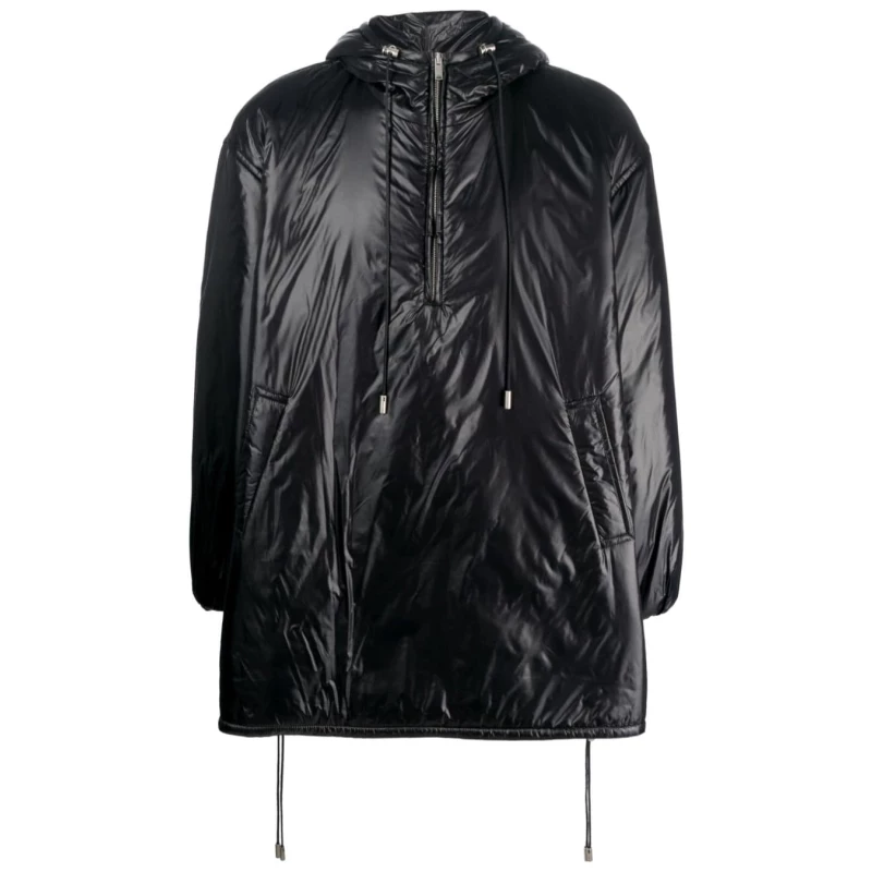 Saint Laurent Cassandre logo-embossed hooded raincoat Saint Laurent Cassandre logo-embossed hooded raincoat