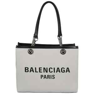 Balenciaga logo print canvas tote bag