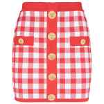 Balmain Gingham fine-knit miniskirt