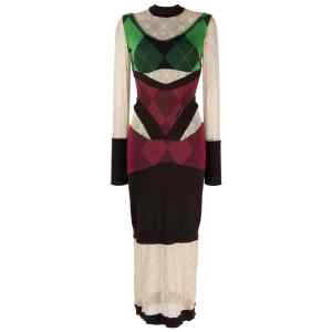 Marine Serre Regenerated lozenge-knit midi dress