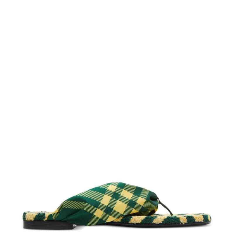 Burberry check pool flat slides
