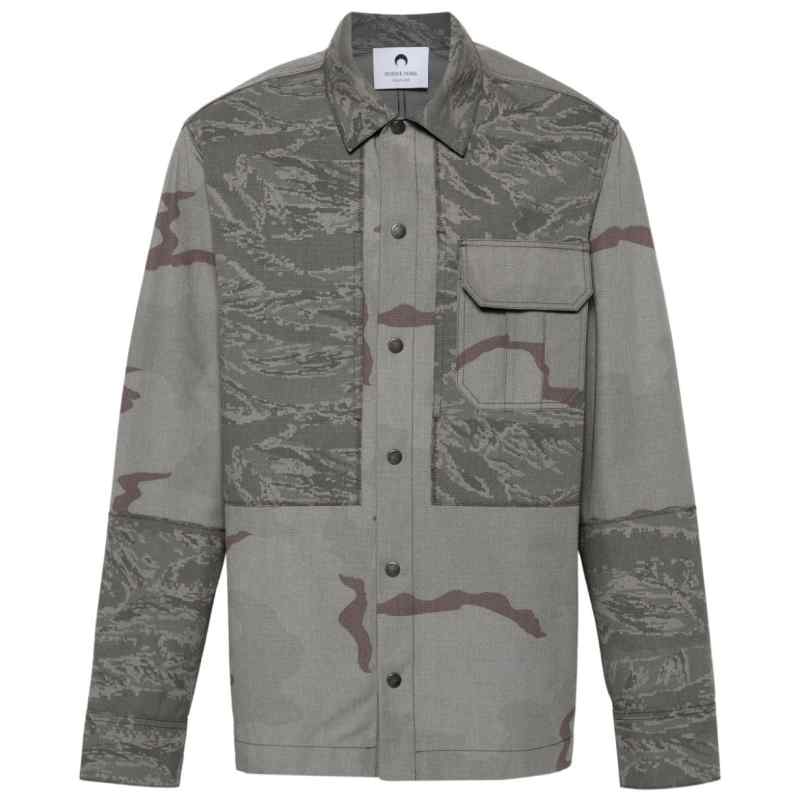 Marine Serre Rispstop classic-collar shirt jacket