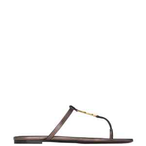 Saint Laurent Cassandre leather thong sandals