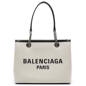 Balenciaga Logo Print Canvas Tote Bag