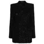 Balenciaga Hourglass tweed-texture padded-shoulder wool-blend blazer