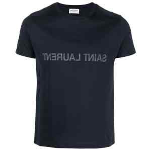 Saint Laurent Reverse logo-print cotton T-shirt