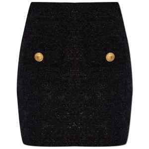 Balmain High-waisted bouclé miniskirt