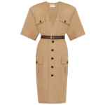 Saint Laurent Cotton twill midi dress