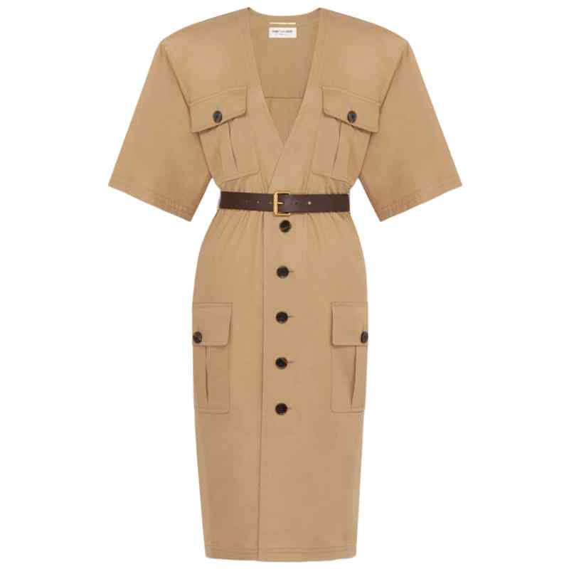 Saint Laurent Cotton twill midi dress, theFeinheit