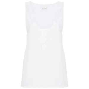 Saint Laurent semi-sheer Henley Tank Top
