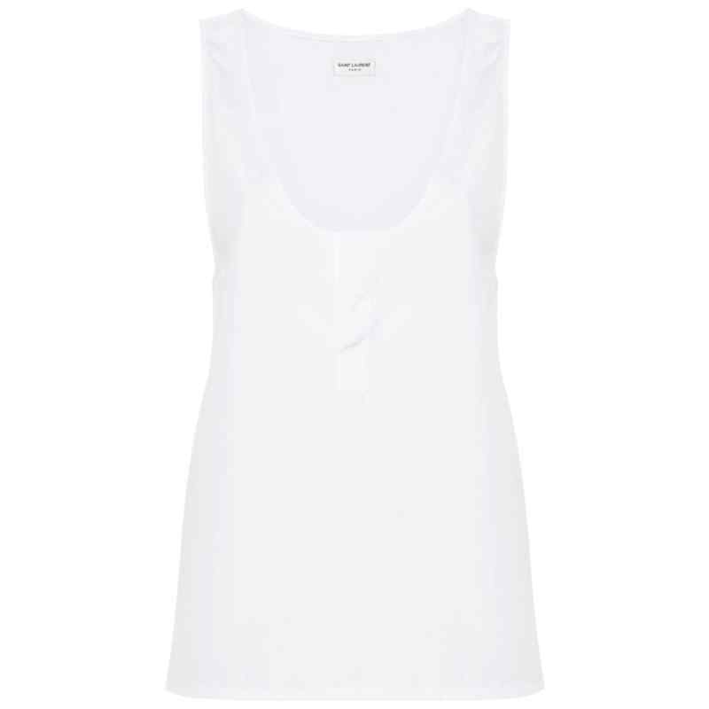 Saint Laurent semi-sheer Henley Tank Top Saint Laurent semi-sheer Henley Tank Top, theFeinheit