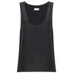 Saint Laurent Henley-neck silk tank top