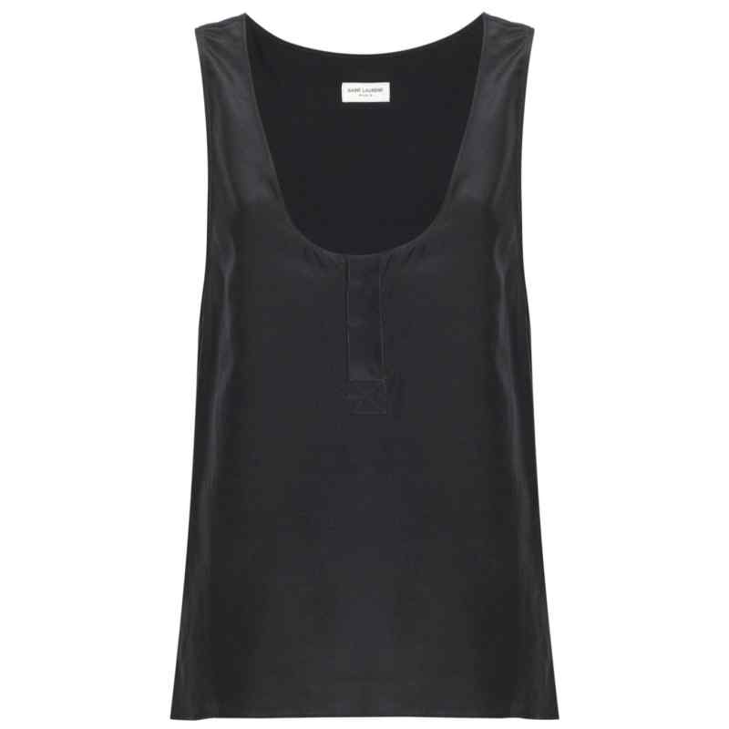 Saint Laurent Henley-neck silk tank top Saint Laurent Henley-neck silk tank top, theFeinheit