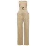 Saint Laurent strapless belted cotton jumpsuit