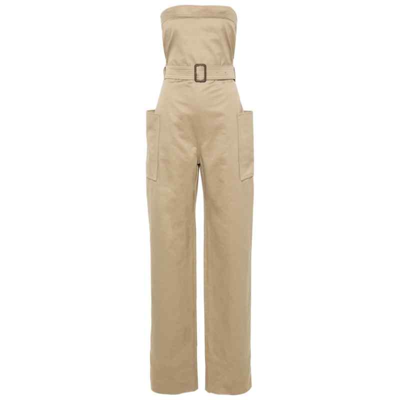 Saint Laurent strapless belted cotton jumpsuit Saint Laurent strapless belted cotton jumpsuit, theFeinheit