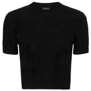 Balenciaga jacquard logo crop top