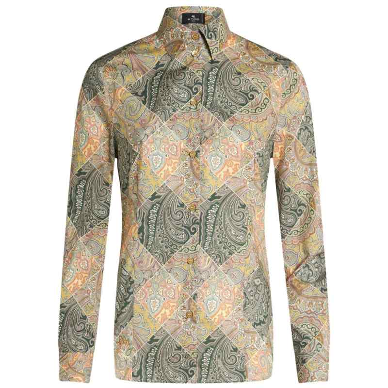 Etro Patchwork-print poplin shirt, theFeinheit
