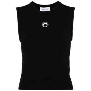 Marine Serre Crescent Moon-embroidered tank top