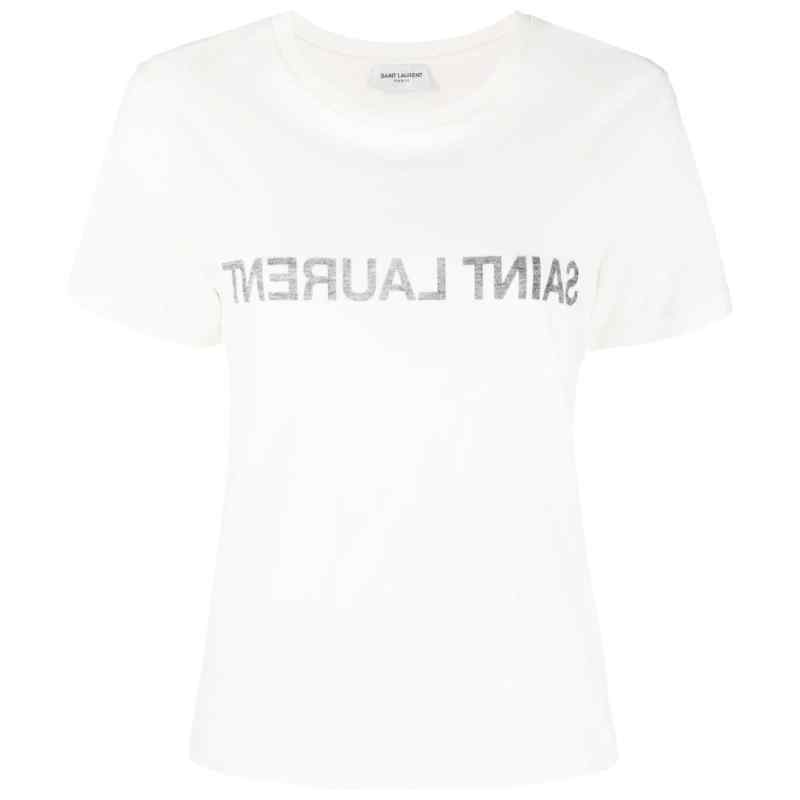 Saint Laurent Reverse Logo Print T-shirt Saint Laurent Reverse Logo Print T-shirt, theFeinheit