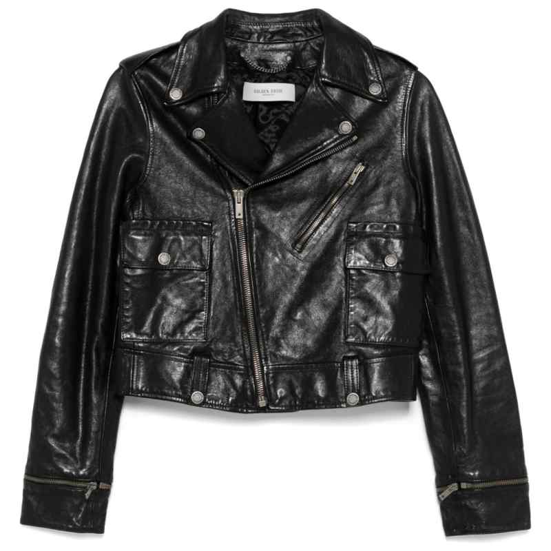 Golden Goose leather jacket with shiny effect, theFeinheit