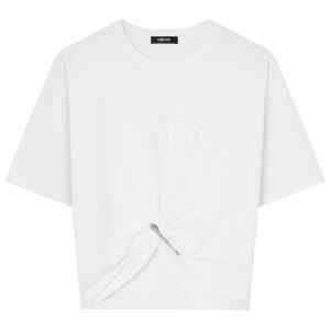 Versace logo-embroidered T-shirt in white