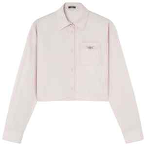 Versace Pinstripe Chain boxy short shirt