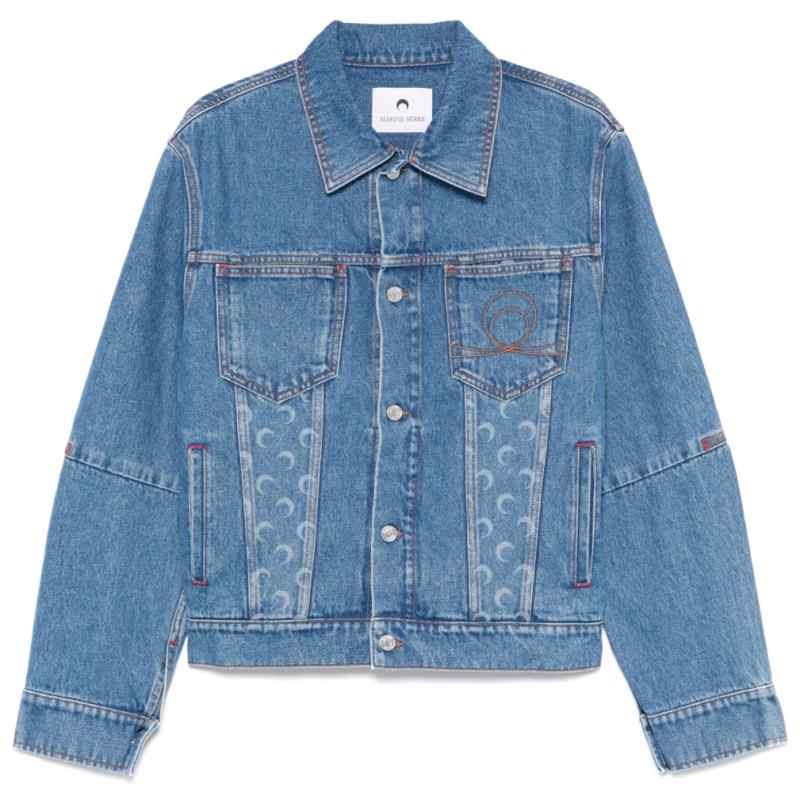 Marine Serre crescent moon-print denim jacket, theFeinheit