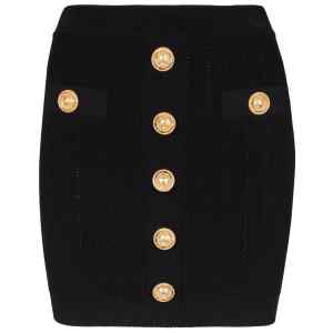 Balmain Button Embellished Knitted Skirt