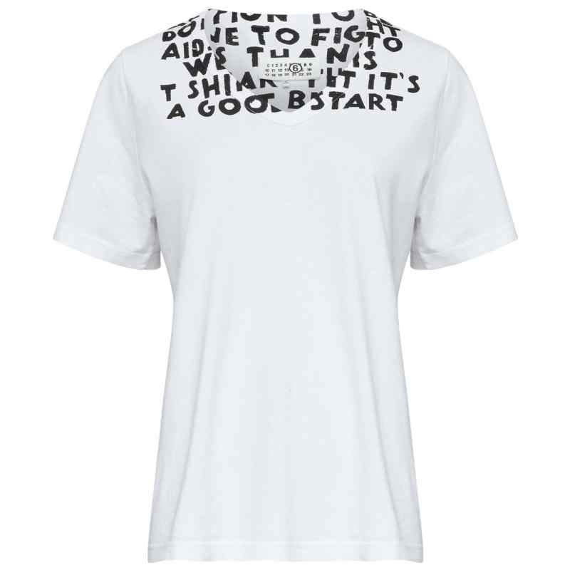 MM6 Maison Margiela T-shirts and Polos White, theFeinheit