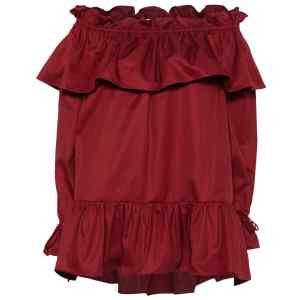 Saint Laurent ruffled cotton mini dress