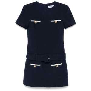Self-Portrait Short tweed dress with belt