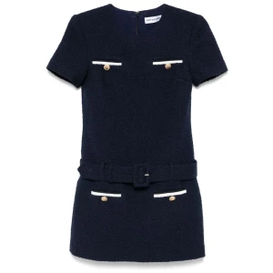 Self-Portrait Short tweed dress with belt