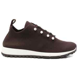 Jimmy Choo Veles Cashmere Melange Knit Trainers with Pearl Buttons