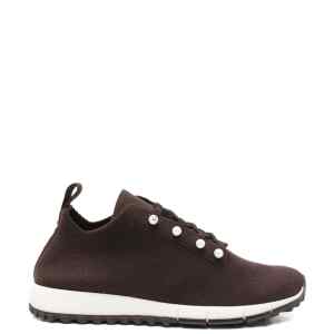 Jimmy Choo Veles Cashmere Melange Knit Trainers with Pearl Buttons