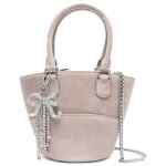 Self-Portrait Suede Charm Tote Bag