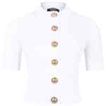 Balmain Ribbed buttoned top