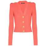 Balmain Long-sleeved twisted knit cardigan