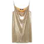 Versace Metallic mesh mini dress with slip