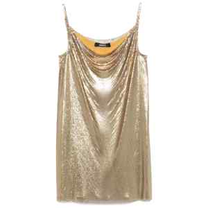 Versace Metallic mesh mini dress with slip