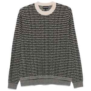 Emporio Armani Virgin wool sweater with jacquard logo and all-over signature